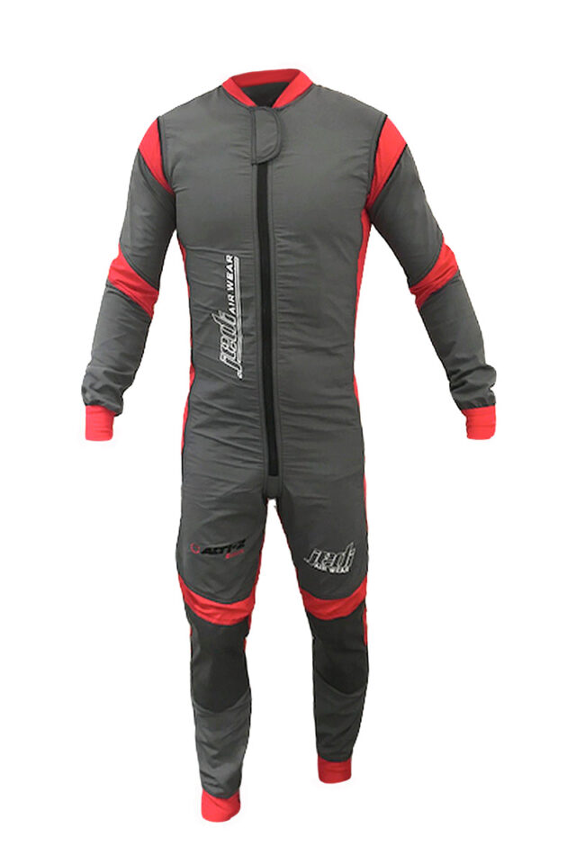 FF suit front skydiving suit red grey